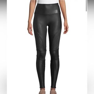 Spanx Faux Leather Moto Leggings - (Petite) Medium